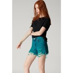 BLANK NYC Vintage Hi Rise Acid Wash Emerald‎ Denim Shorts Size 28